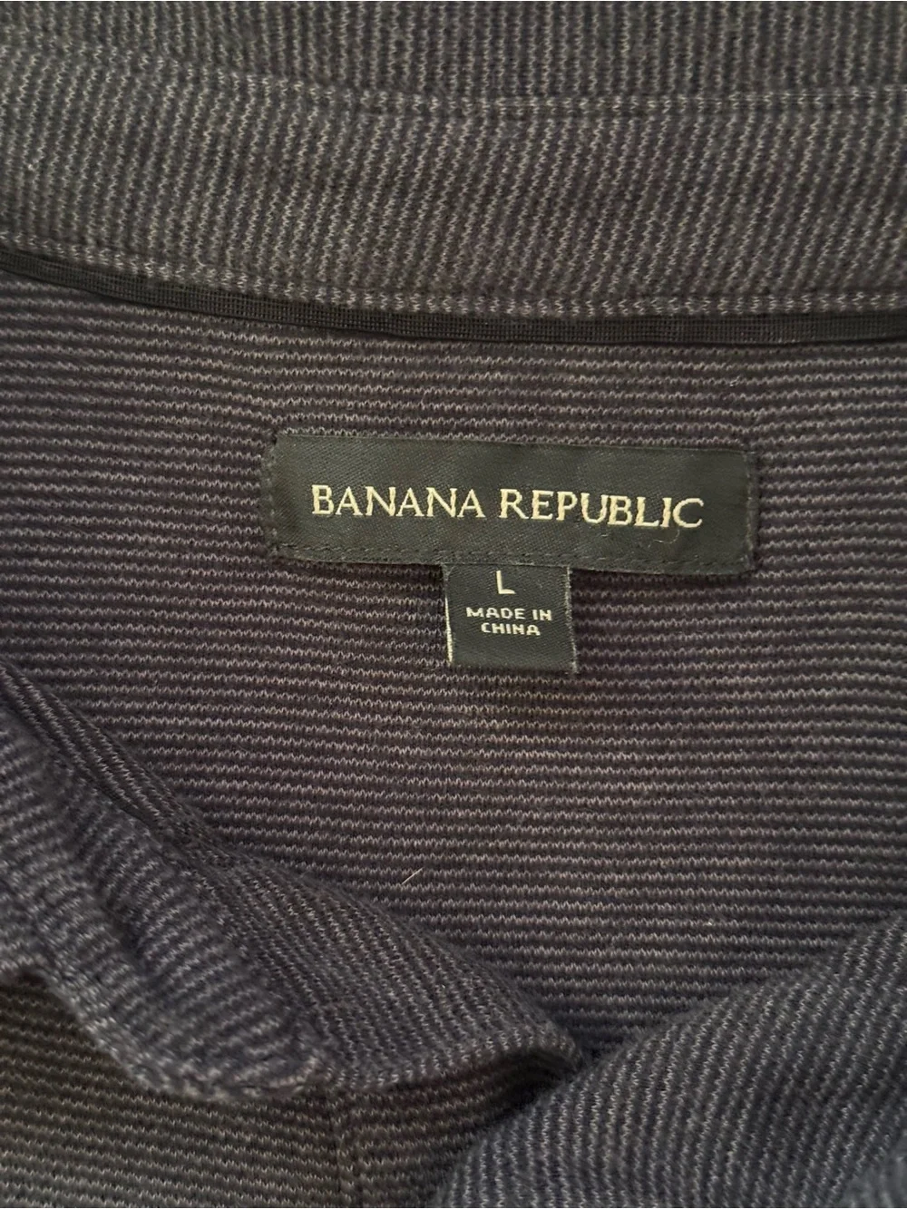 Banana Republic Black Striped Men's Polo Shirt